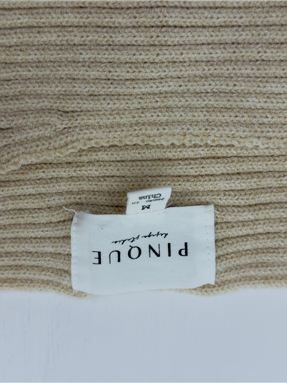 Pinque Cream Ribbed Scoop-Neck Sweater - Picture 10 of 10